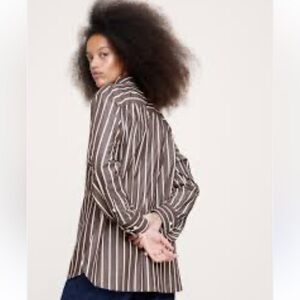 Striped Brown Button Down Shirt